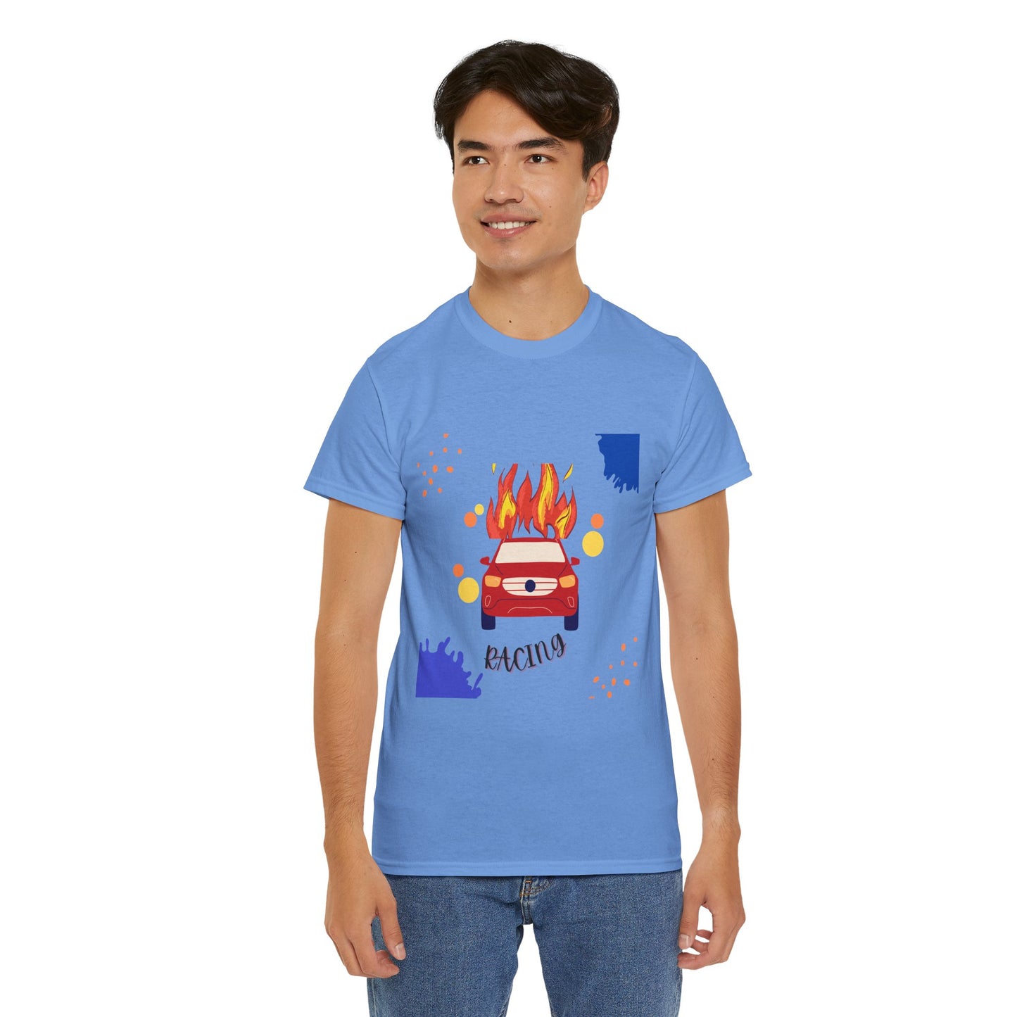 Unisex Racing Graphic T-Shirt – Heavy Cotton Car Racing Tee for Men & Women, Casual Motorsport Fan Shirt, Short Sleeve Top, Sizes S-5XL