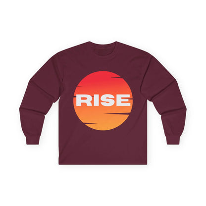 Sunrise RISE Long Sleeve Tee - Motivational Unisex Cotton Shirt for Inspiration - RizQ Life 