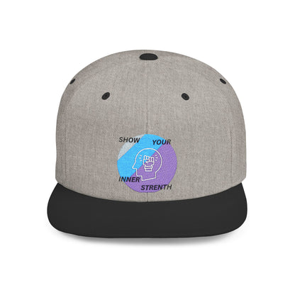 Découvrez la casquette Snapback Motivational Strength – casquette ajustable à visière plate pour hommes et femmes. Un accessoire streetwear idéal et un cadeau inspirant.
