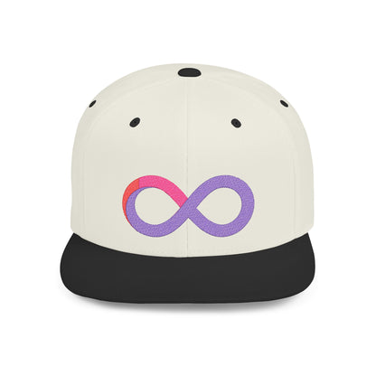Infinite trendy flat bill snapback cap for adults. Adjustable, durable, and stylish with a classic green undervisor. Perfect gift for birthdays and casual wear.