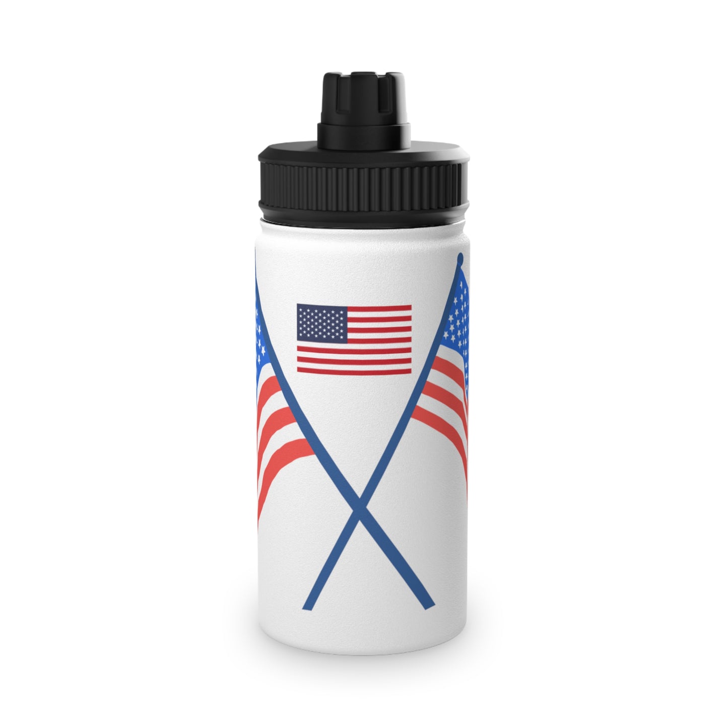 American Patriotic Stainless Steel Water Bottle with Sports Lid