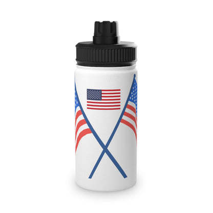 American Patriotic Stainless Steel Water Bottle with Sports Lid