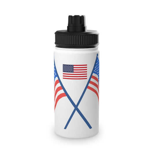 American Patriotic Stainless Steel Water Bottle with Sports Lid