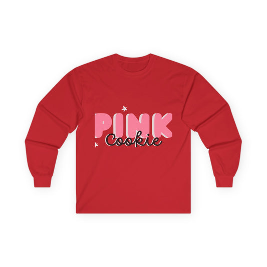 Pink Cookie Long Sleeve Tee - Sweet Treat Vibe