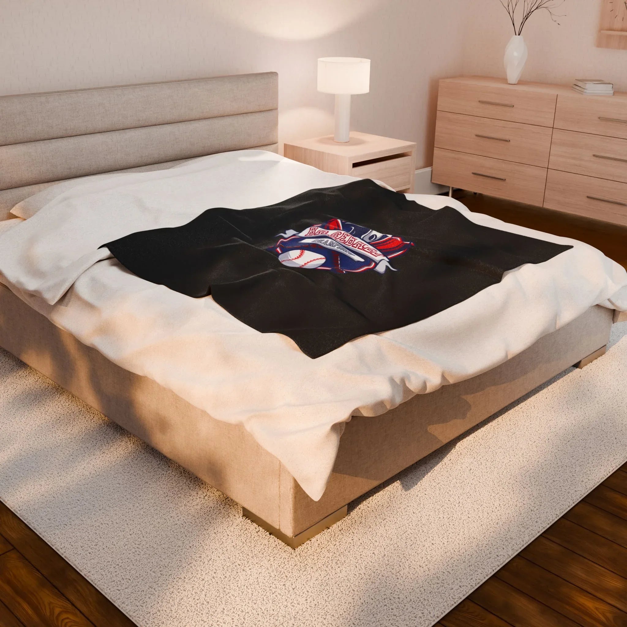 Baseball-Themed Velveteen Plush Blanket, Soft Blanket for Sports Fans, Warm Throw for Game Day, Unique Gift for Baseball Lovers - RizQ Life 