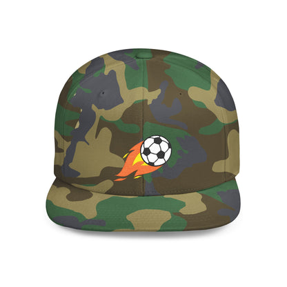 Soccer Ball Flat Bill Snapback Hat - Stylish Snapback Cap for Casual Outfits and Streetwear