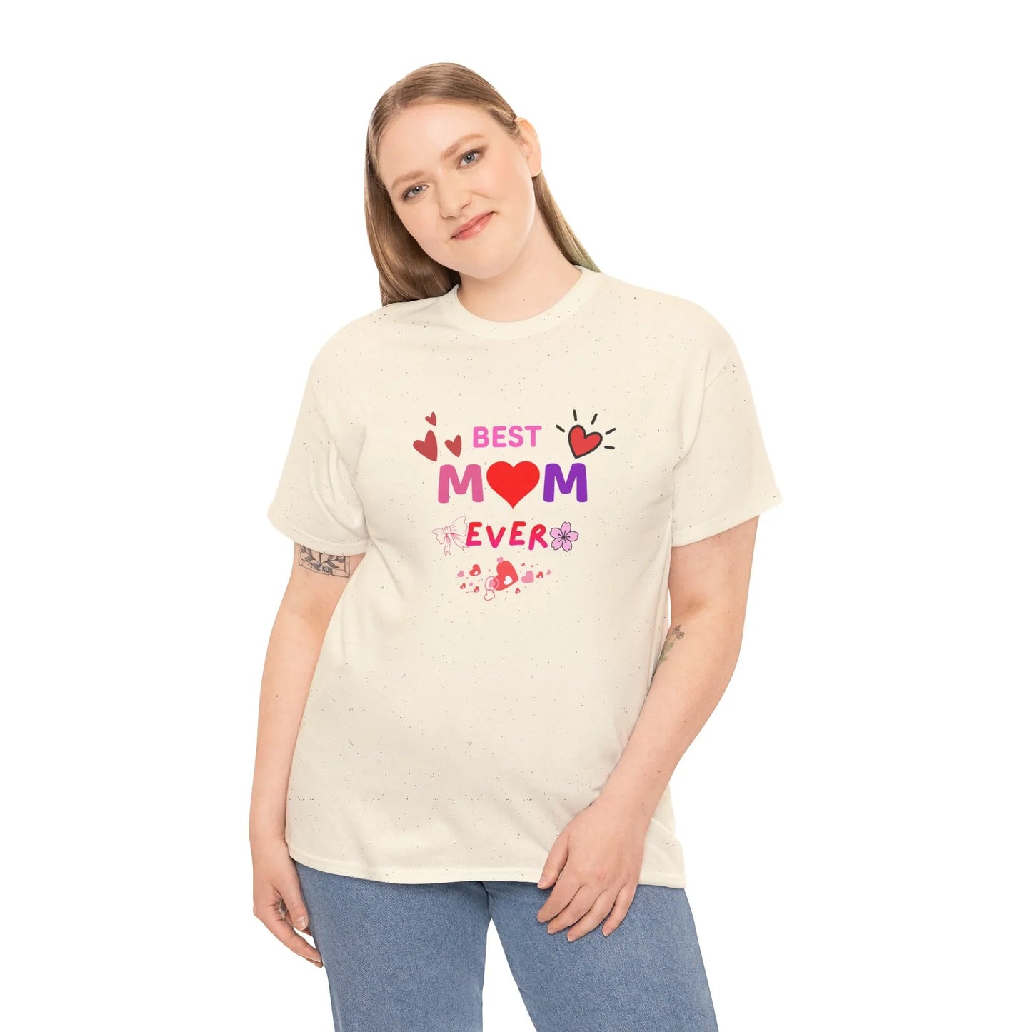 Best Mom Ever Mother’s Day T-Shirt - Aesthetic Heart & Bow Graphic Tee