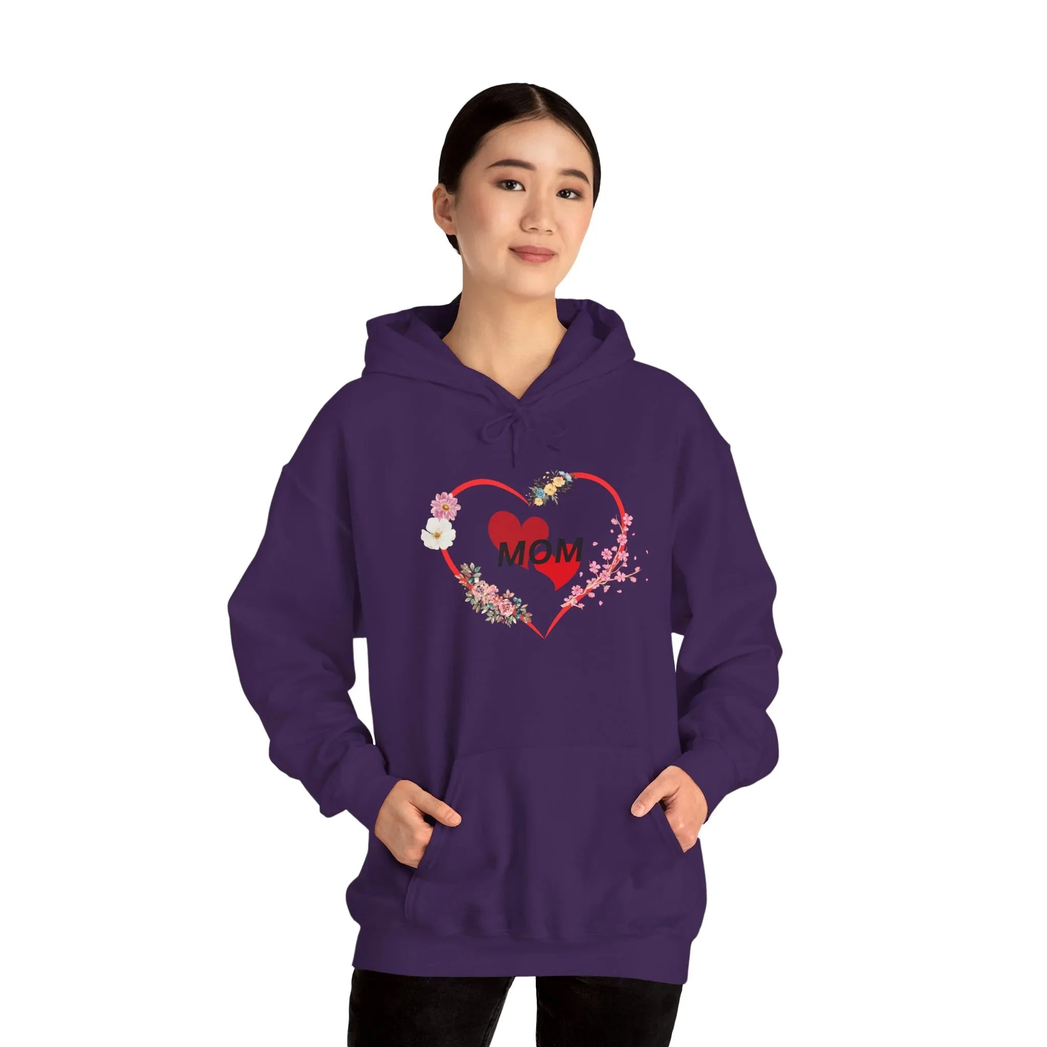 Mom Love Hoodie - Floral Heart Design - Perfect Gift for Mother's Day - RizQ Life 