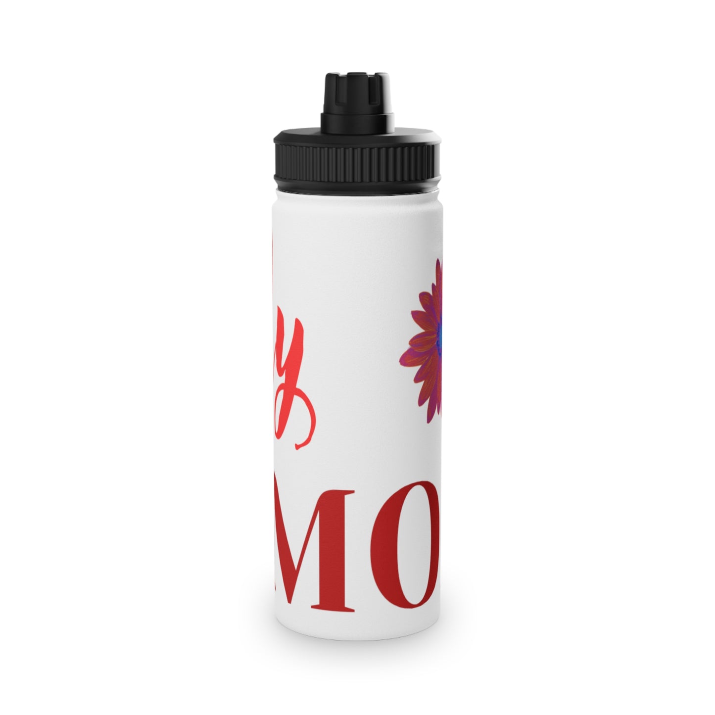 Floral Stainless Steel Water Bottle with Sports Lid - Perfect Gift for Mom