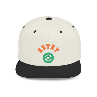 Retry Vintage Flat Bill Snapback Cap – Adjustable streetwear hat for men & women. Ideal gift for casual fashion, festivals, and urban style.