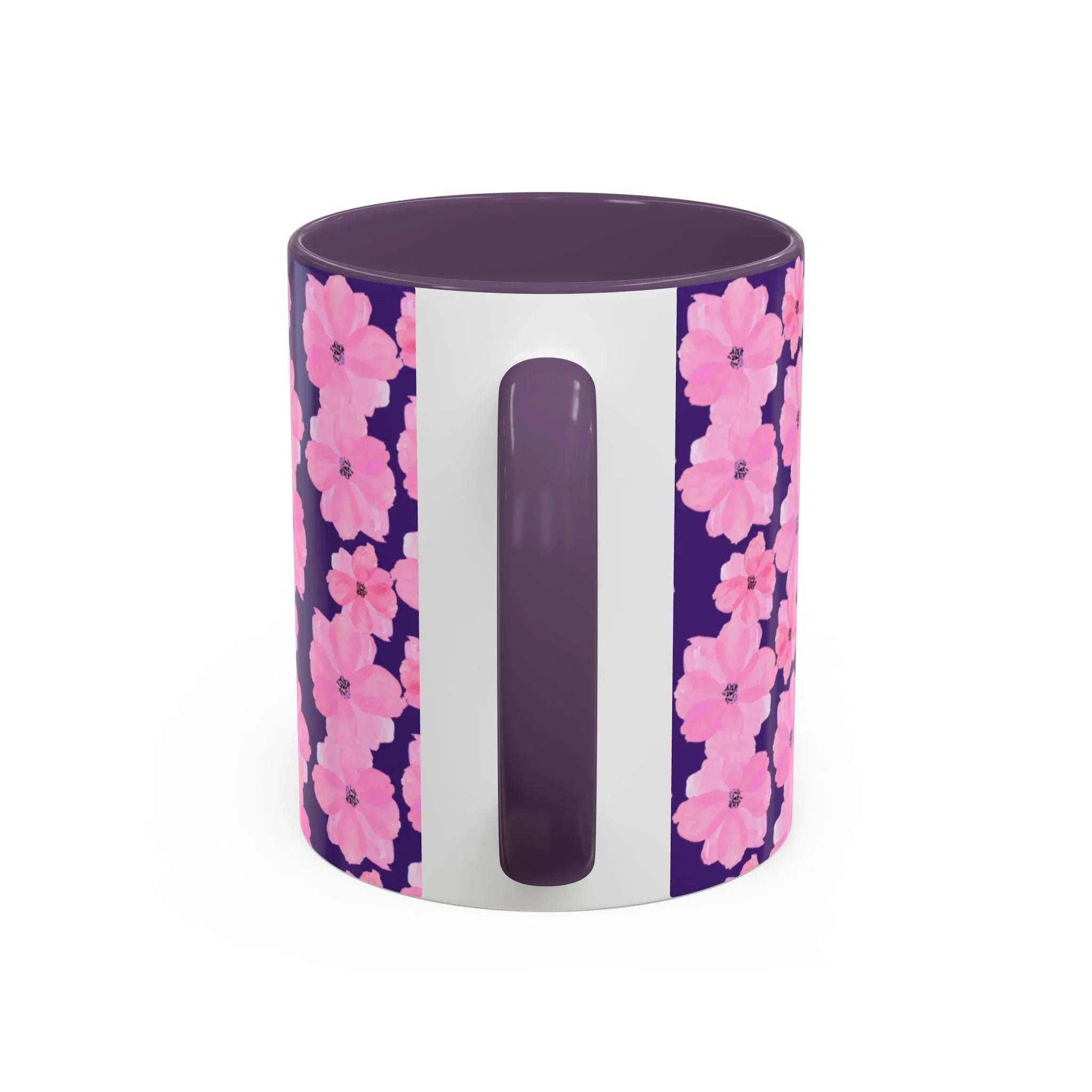 Chic Floral Coffee Mug - Pink Blossoms on Dark Background - RizQ Life 