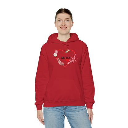 Mom Love Hoodie - Floral Heart Design - Perfect Gift for Mother's Day