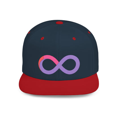 Infinite trendy flat bill snapback cap for adults. Adjustable, durable, and stylish with a classic green undervisor. Perfect gift for birthdays and casual wear.