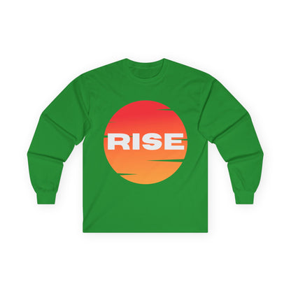 Sunrise RISE Long Sleeve Tee - Motivational Unisex Cotton Shirt for Inspiration