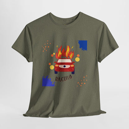 Unisex Racing Graphic T-Shirt – Heavy Cotton Car Racing Tee for Men & Women, Casual Motorsport Fan Shirt, Short Sleeve Top, Sizes S-5XL