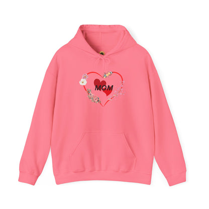 Mom Love Hoodie - Floral Heart Design - Perfect Gift for Mother's Day
