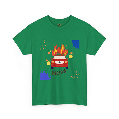 Unisex Racing Graphic T-Shirt – Heavy Cotton Car Racing Tee for Men & Women, Casual Motorsport Fan Shirt, Short Sleeve Top, Sizes S-5XL