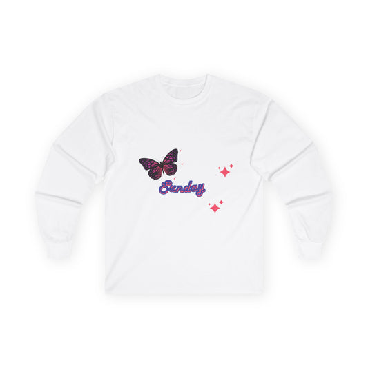 Butterfly Sunday Long Sleeve Tee - Unisex Ultra Cotton Shirt