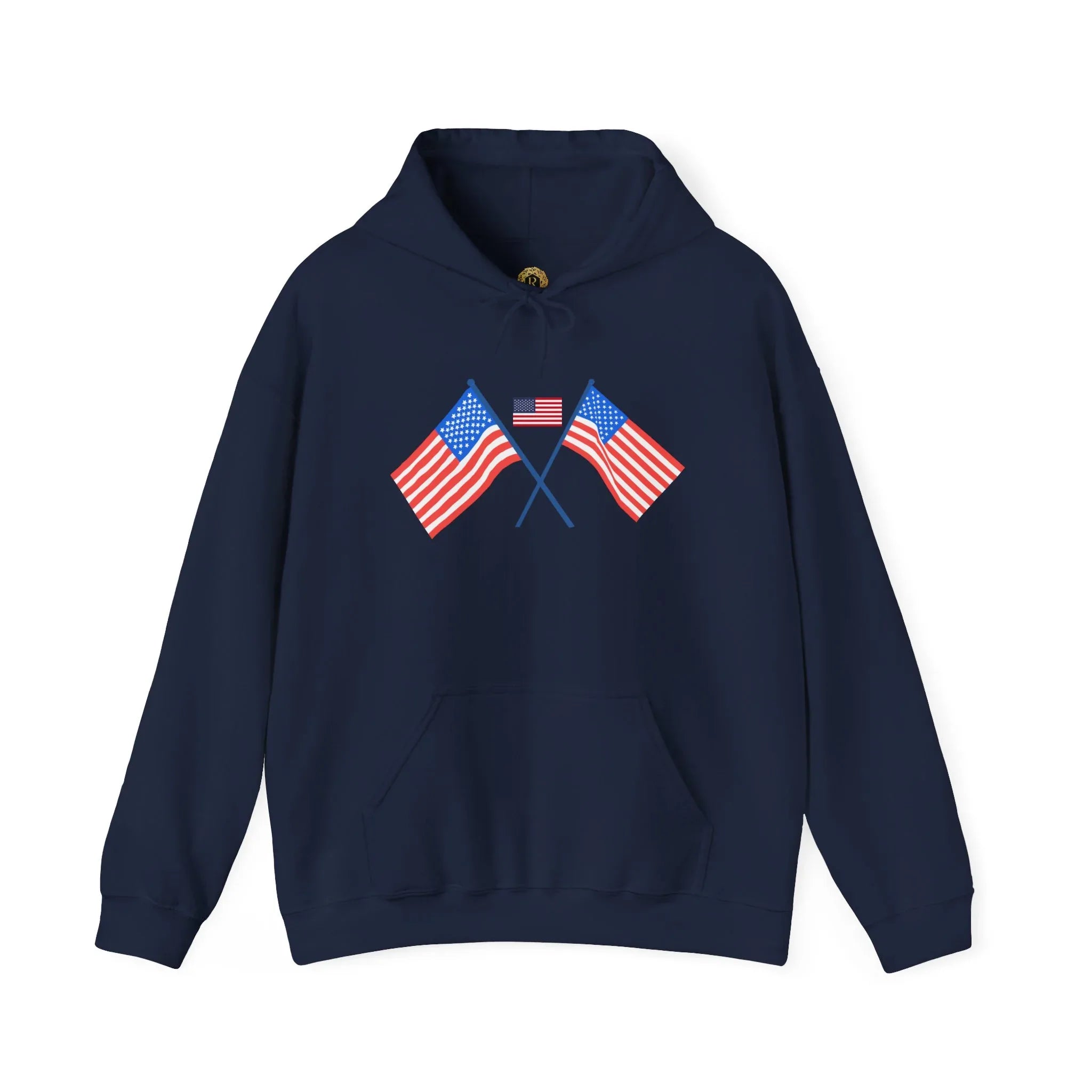 Men's Patriotic Hoodie - Double American Flag Graphic - RizQ Life 