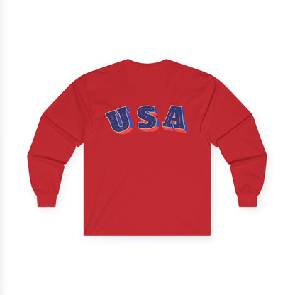 Patriotic Long Sleeve Tee - USA Flag Design