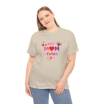 Best Mom Ever Mother’s Day T-Shirt - Aesthetic Heart & Bow Graphic Tee