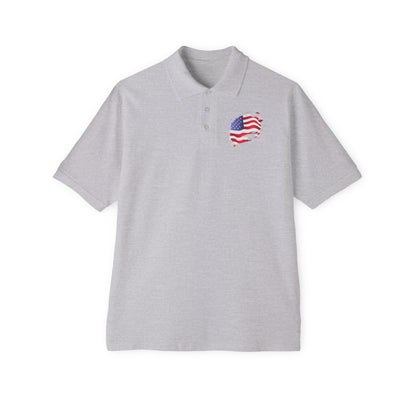 Polo Shirt with American Flag Emblem - Casual Comfort for Every Occasion