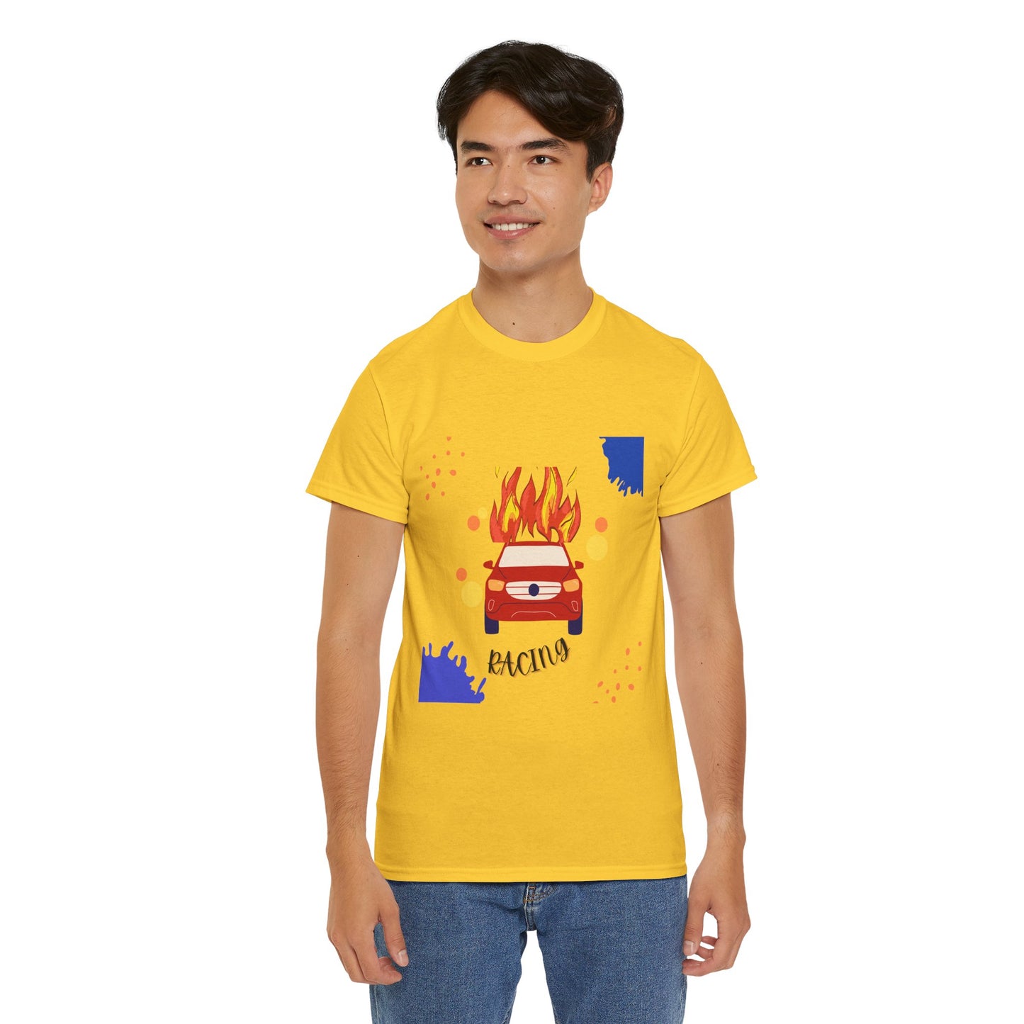 Unisex Racing Graphic T-Shirt – Heavy Cotton Car Racing Tee for Men & Women, Casual Motorsport Fan Shirt, Short Sleeve Top, Sizes S-5XL