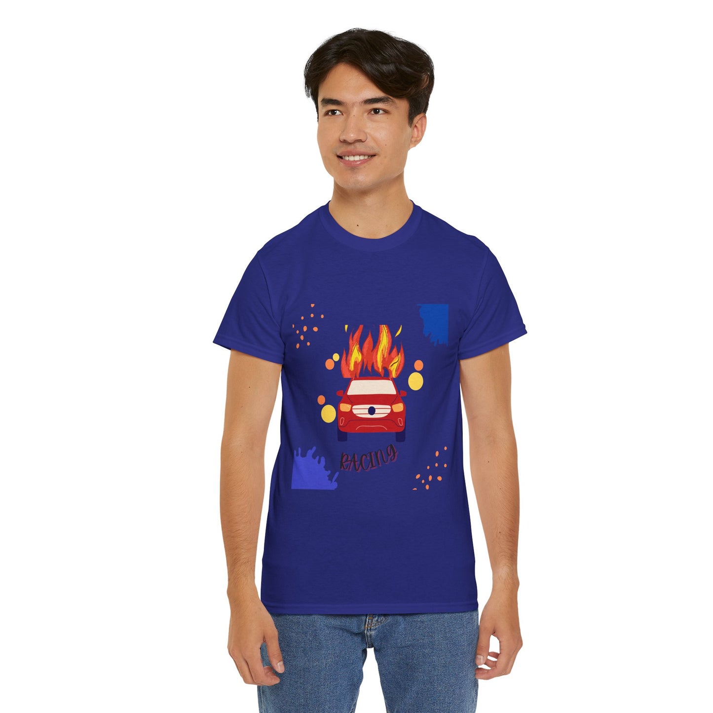 Unisex Racing Graphic T-Shirt – Heavy Cotton Car Racing Tee for Men & Women, Casual Motorsport Fan Shirt, Short Sleeve Top, Sizes S-5XL