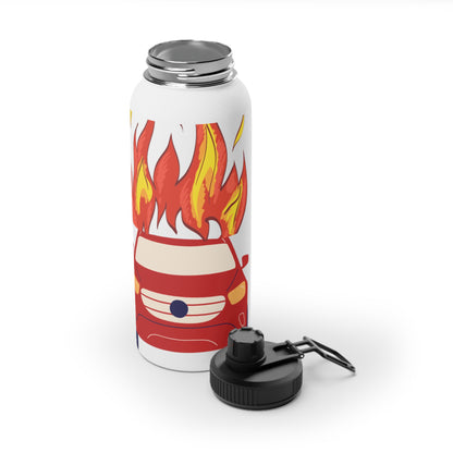 Kids Water Bottle - Fire Car Design