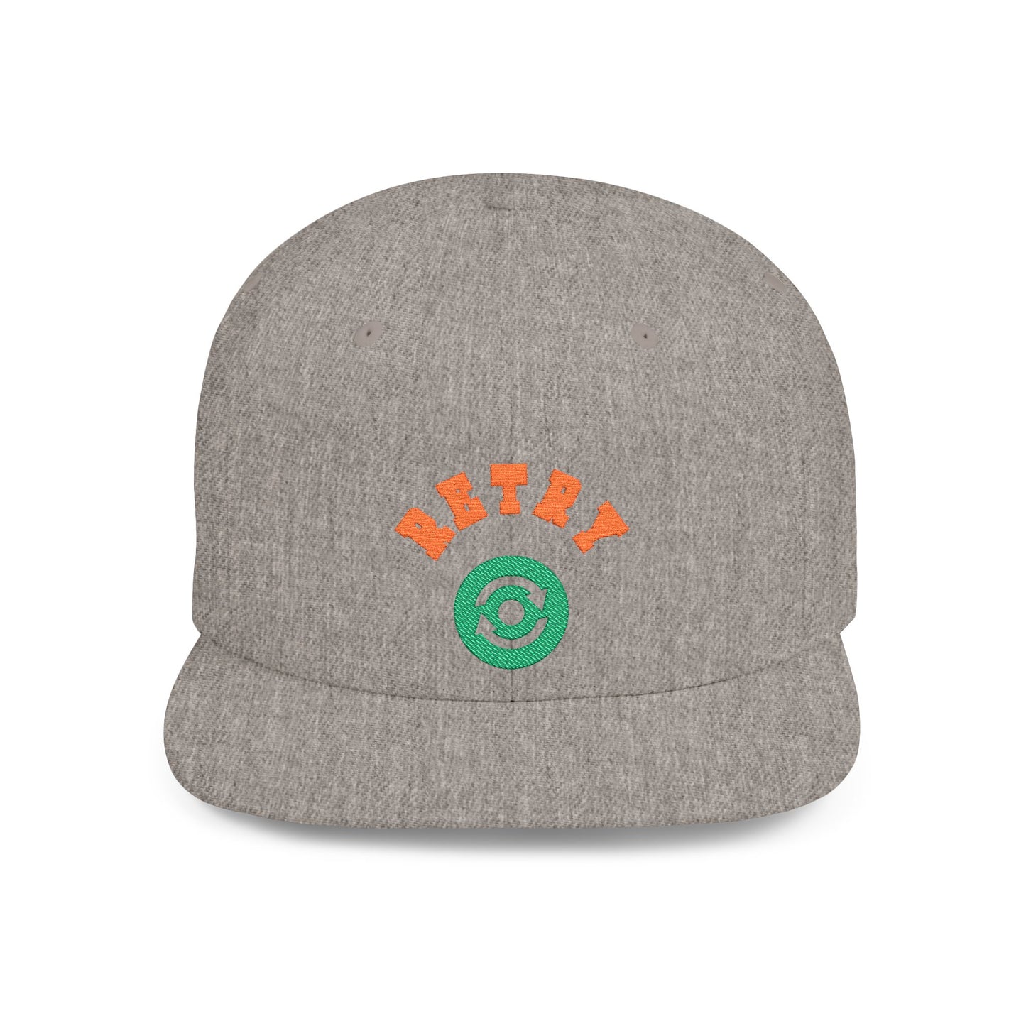 Retry Vintage Flat Bill Snapback Cap – Adjustable streetwear hat for men & women. Ideal gift for casual fashion, festivals, and urban style.