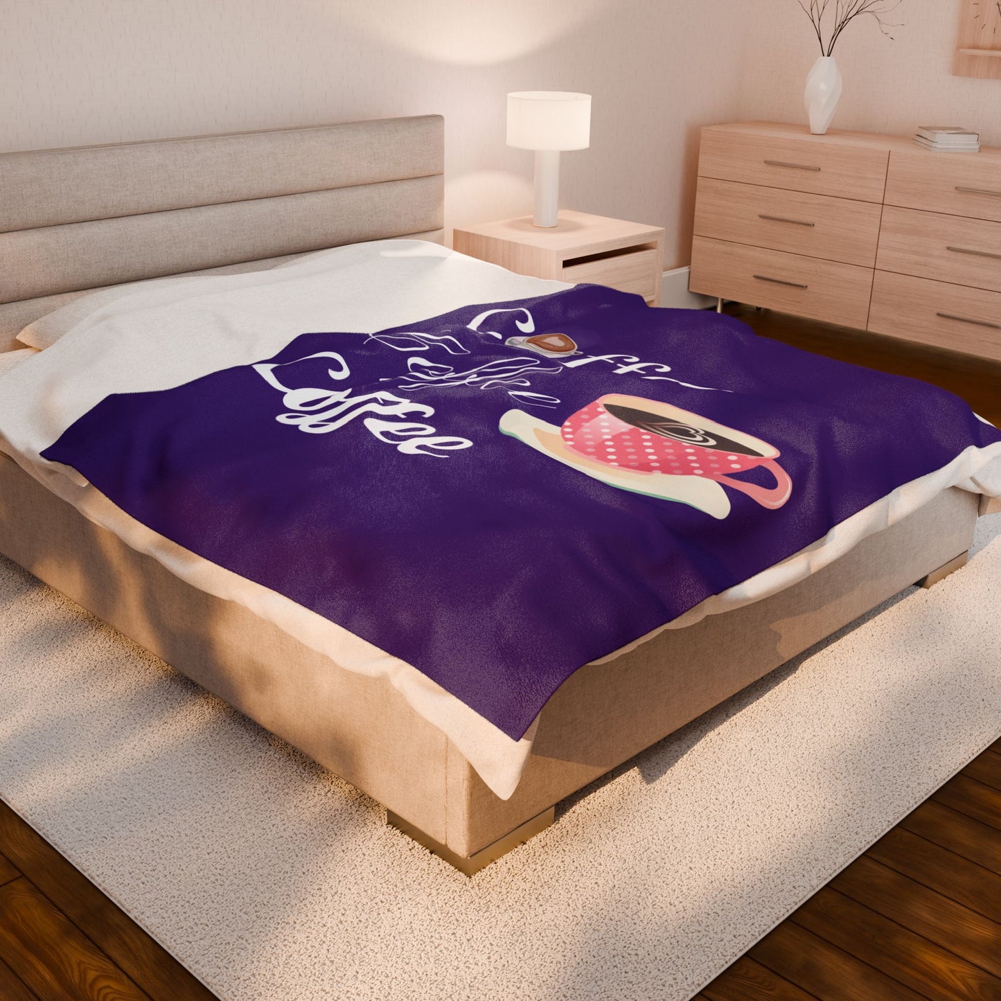 Coffee Lover Velveteen Blanket - Cozy Throw for Warmth, Gift for Him/Her, Coffee Decor, Home Essentials, Snuggle Time