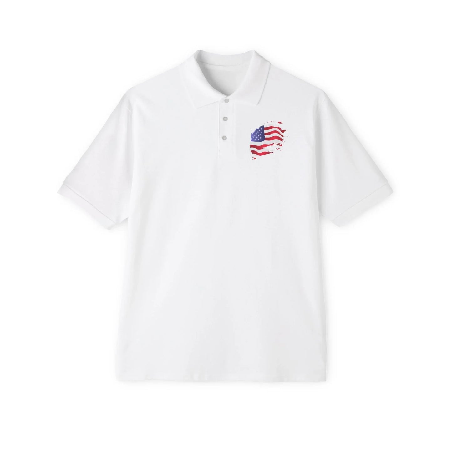 Polo Shirt with American Flag Emblem - Casual Comfort for Every Occasion - RizQ Life 