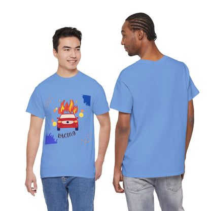 تي شيرت سباقات جرافيكي للجنسين - تي شيرت سباقات سيارات من القطن الثقيل للرجال والنساء، تي شيرت كاجوال لمشجعي رياضة السيارات، بأكمام قصيرة، مقاسات S-5XL