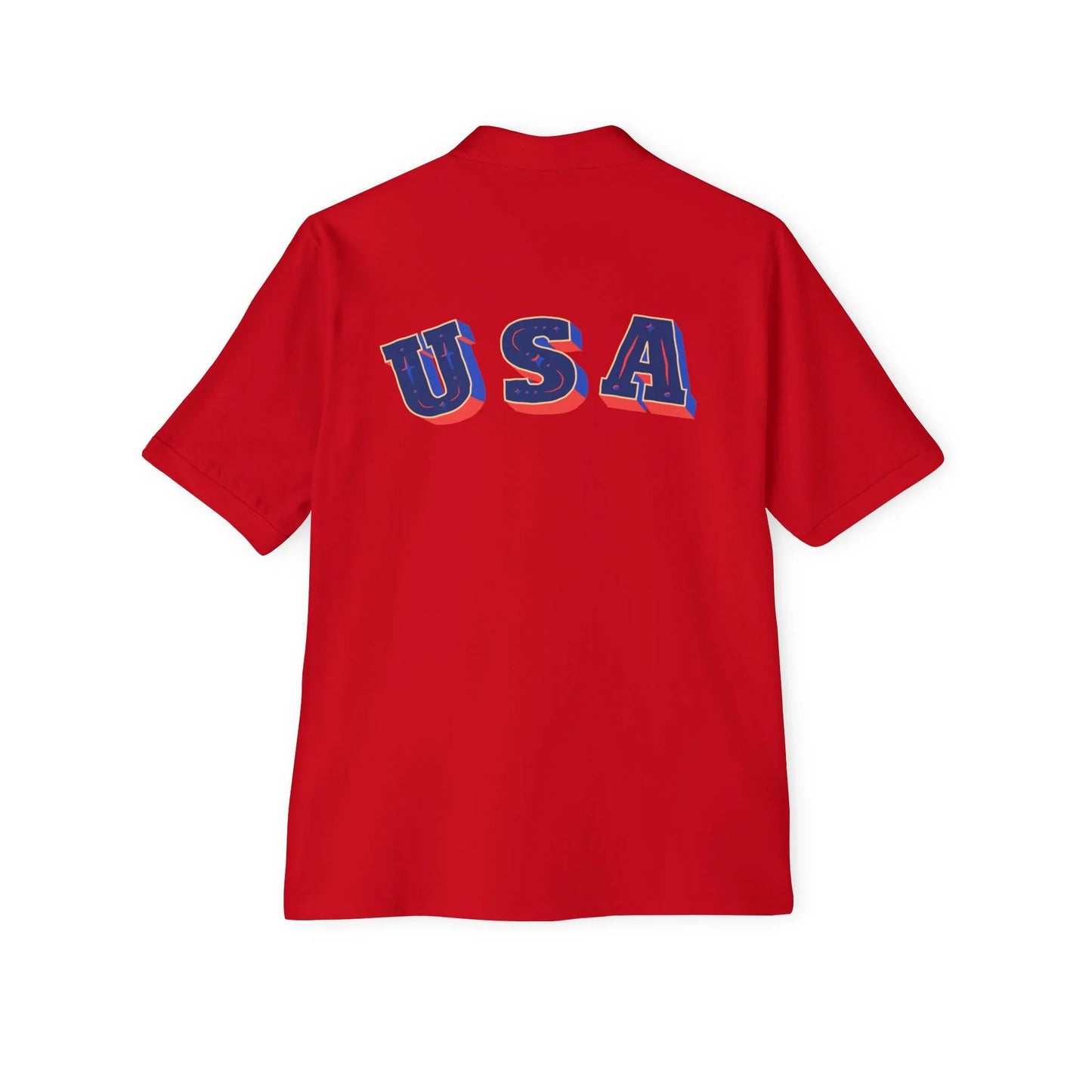 Men's USA Flag Piqué Polo Shirt - Patriotic Design - RizQ Life 