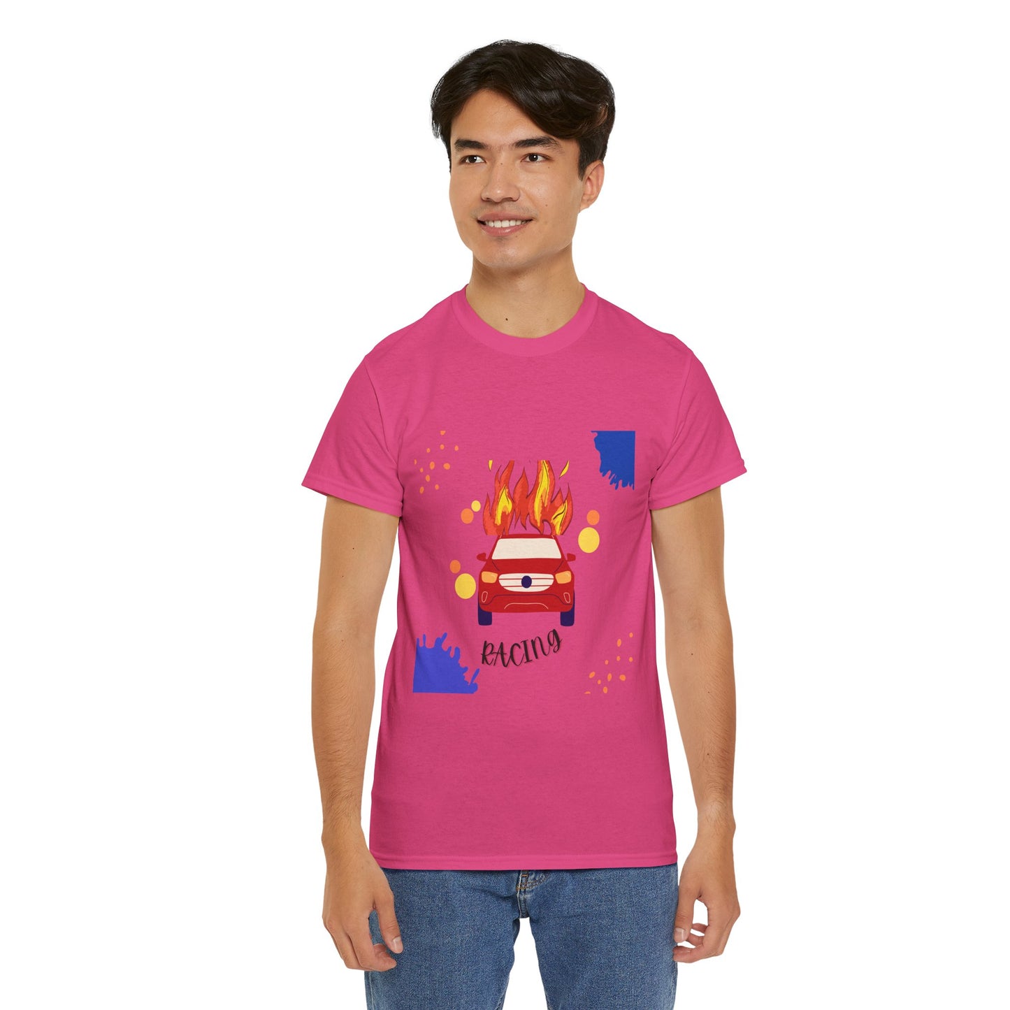 تي شيرت سباقات جرافيكي للجنسين - تي شيرت سباقات سيارات من القطن الثقيل للرجال والنساء، تي شيرت كاجوال لمشجعي رياضة السيارات، بأكمام قصيرة، مقاسات S-5XL