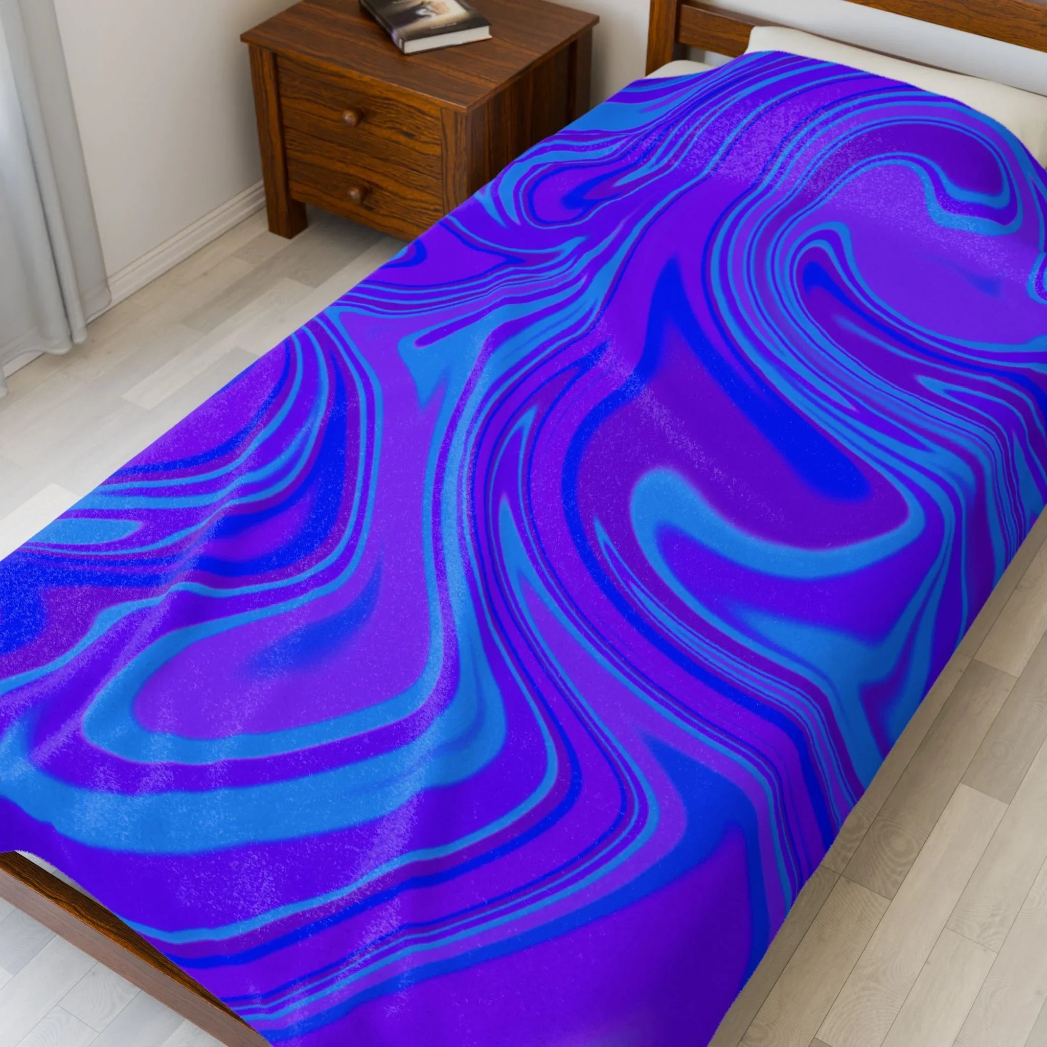 Velveteen Plush Blanket - Vibrant Abstract Cozy Throw for Home Decor - RizQ Life 