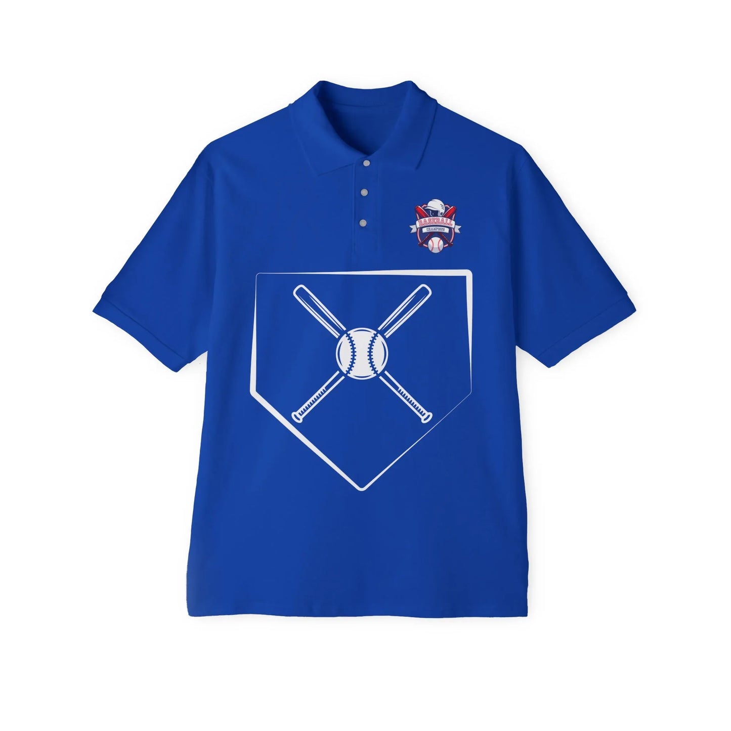 Men's Baseball Polo - Graphic Bat and Ball Design - RizQ Life 