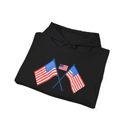 Men's Patriotic Hoodie - Double American Flag Graphic