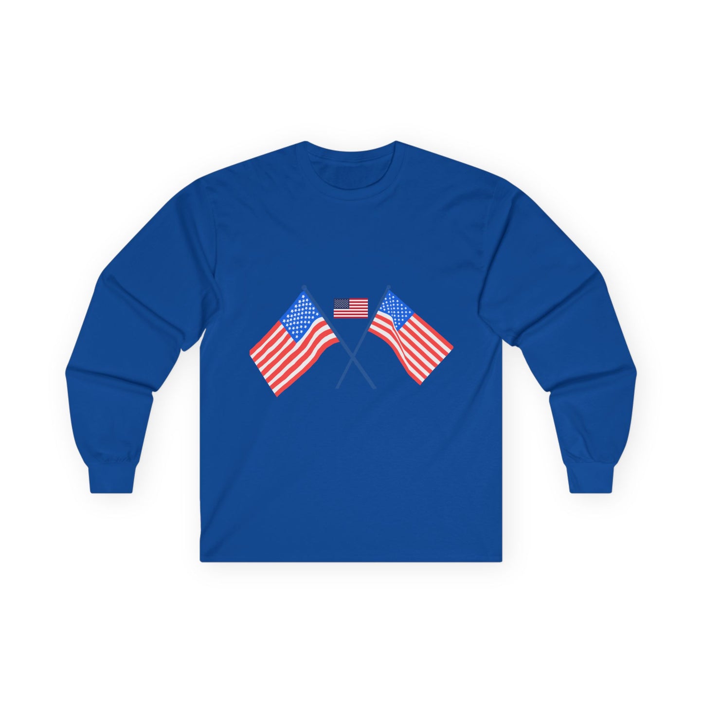 Patriotic Long Sleeve Tee - USA Flag Design