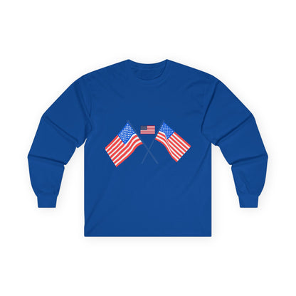 Patriotic Long Sleeve Tee - USA Flag Design