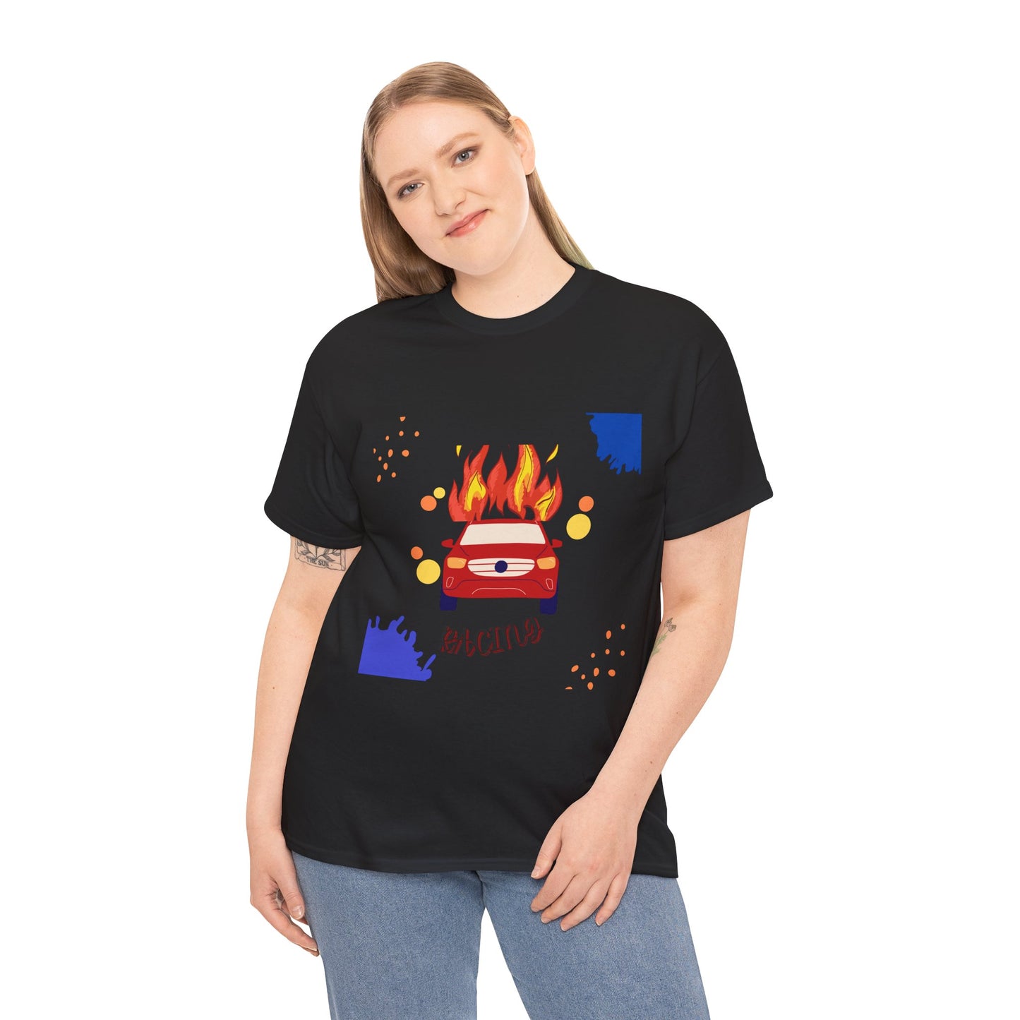 Unisex Racing Graphic T-Shirt – Heavy Cotton Car Racing Tee for Men & Women, Casual Motorsport Fan Shirt, Short Sleeve Top, Sizes S-5XL