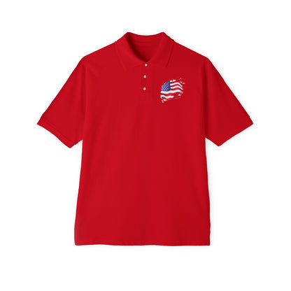 Polo Shirt with American Flag Emblem - Casual Comfort for Every Occasion