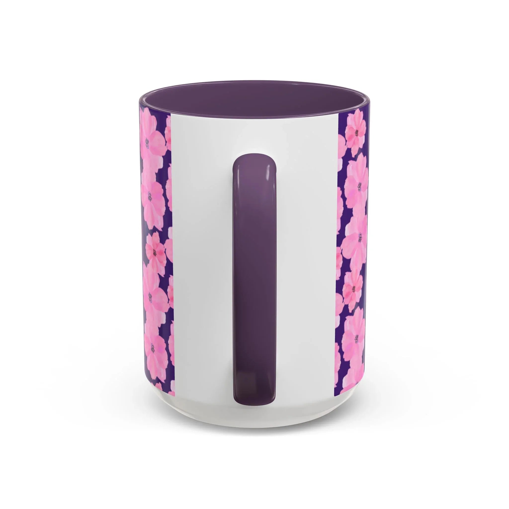 Chic Floral Coffee Mug - Pink Blossoms on Dark Background - RizQ Life 