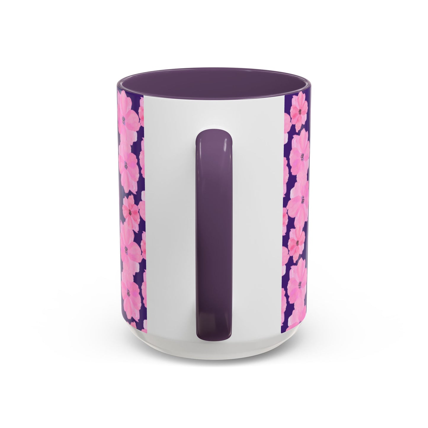 Chic Floral Coffee Mug - Pink Blossoms on Dark Background