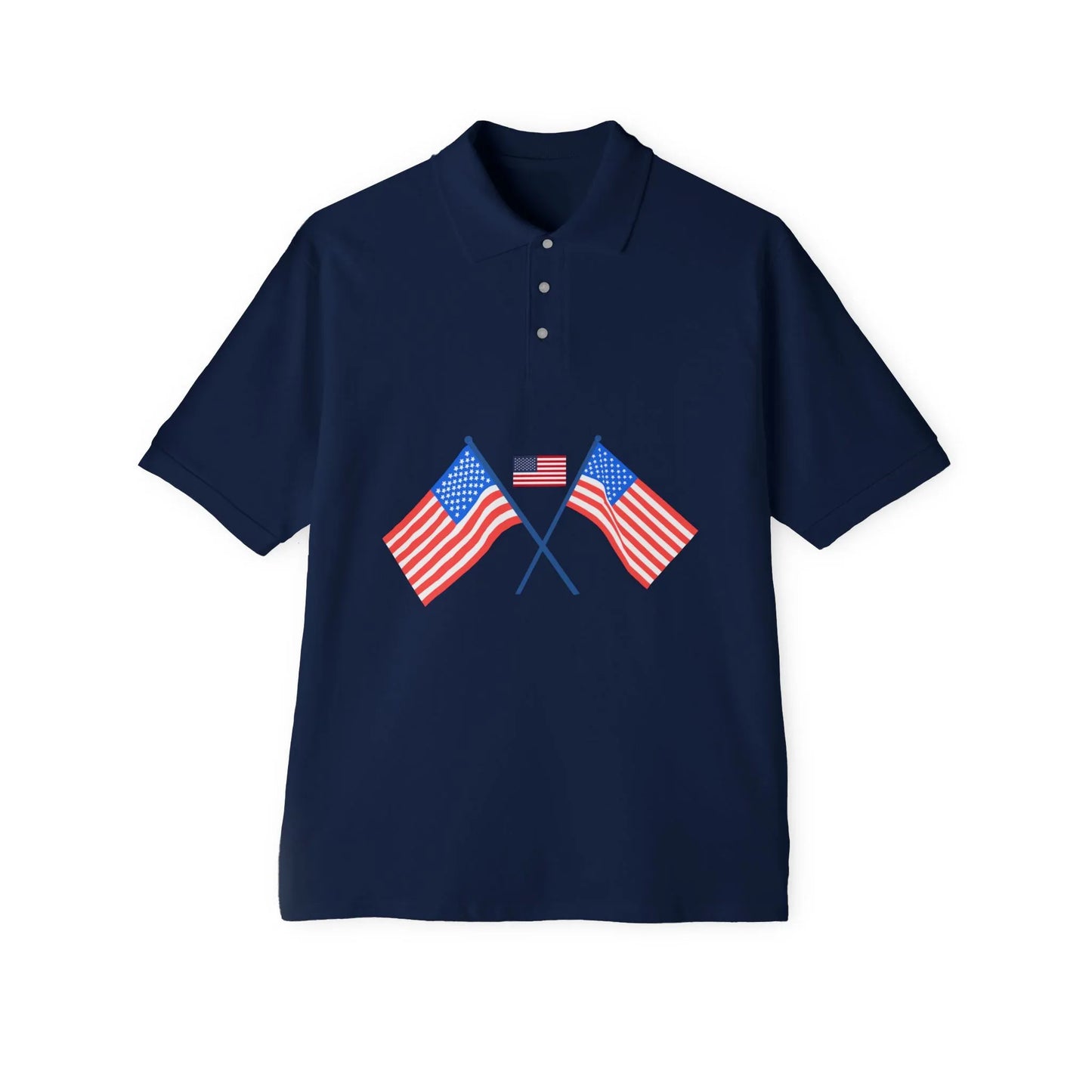 Men's USA Flag Piqué Polo Shirt - Patriotic Design - RizQ Life 