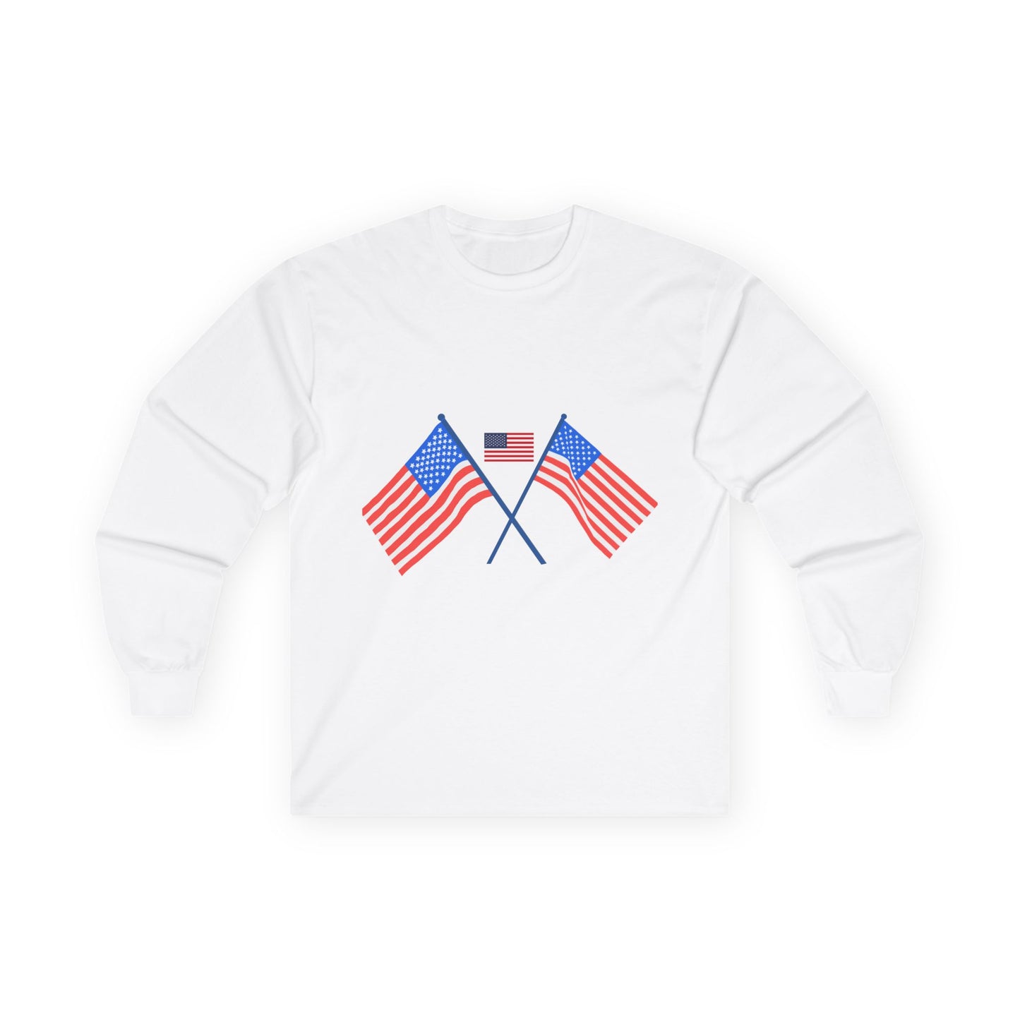 Patriotic Long Sleeve Tee - USA Flag Design