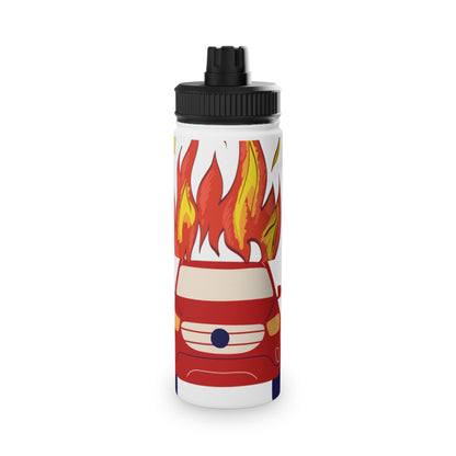 Kids Water Bottle - Fire Car Design