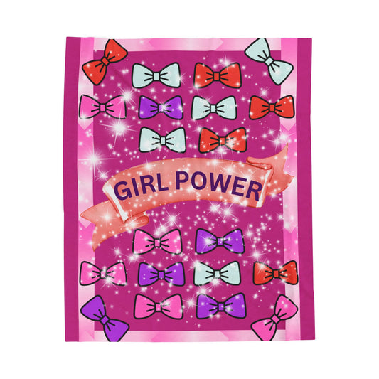 Girl Power Plush Blanket - Cozy Kids Throw & Inspirational Home Decor Gift
