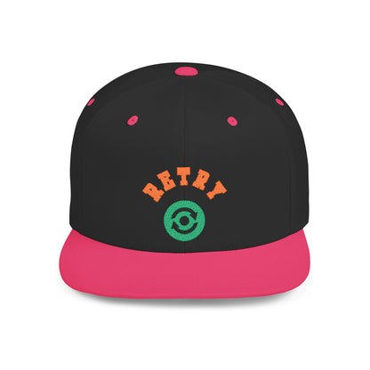 Retry Vintage Flat Bill Snapback Cap – Adjustable streetwear hat for men & women. Ideal gift for casual fashion, festivals, and urban style.