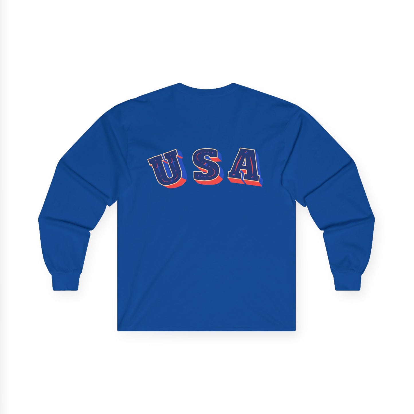 Patriotic Long Sleeve Tee - USA Flag Design